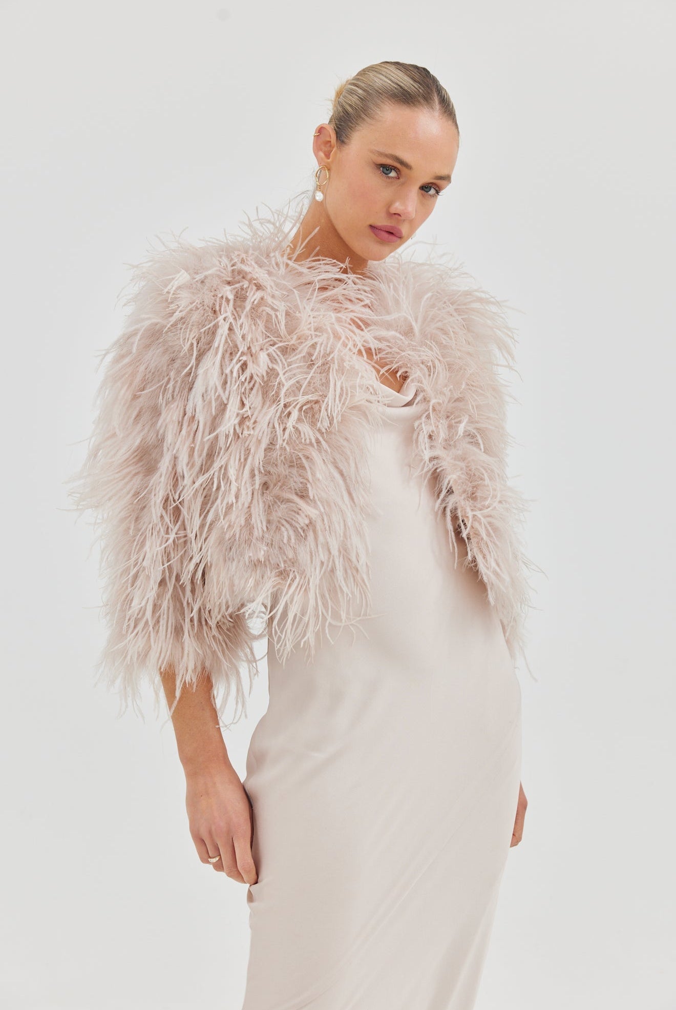 Bridal Dahlia Jacket - Blush Medium Jacket Bubish Luxe