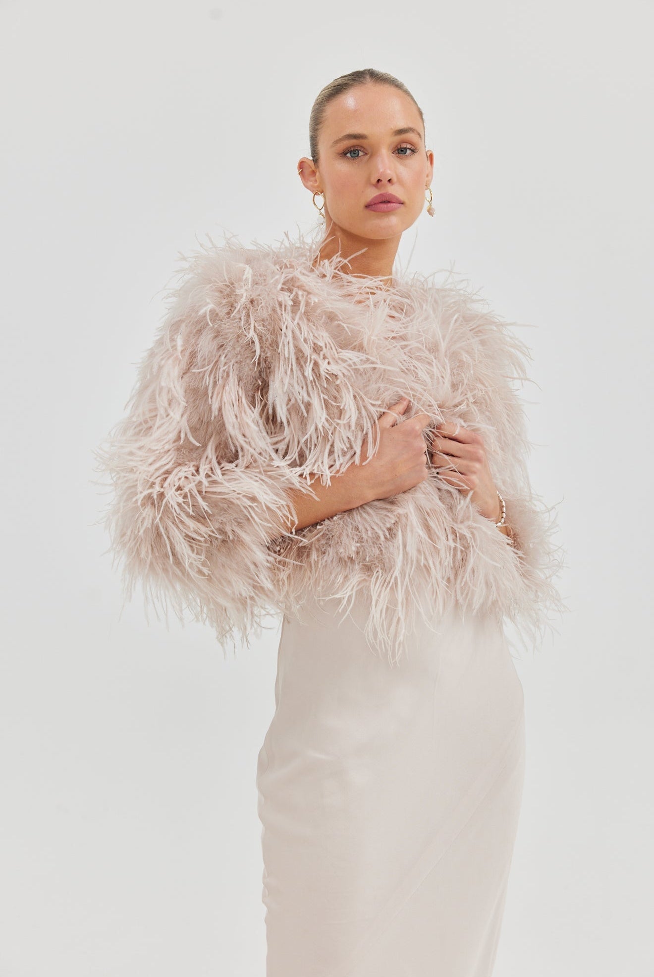 Bridal Dahlia Jacket - Blush Medium Jacket Bubish Luxe