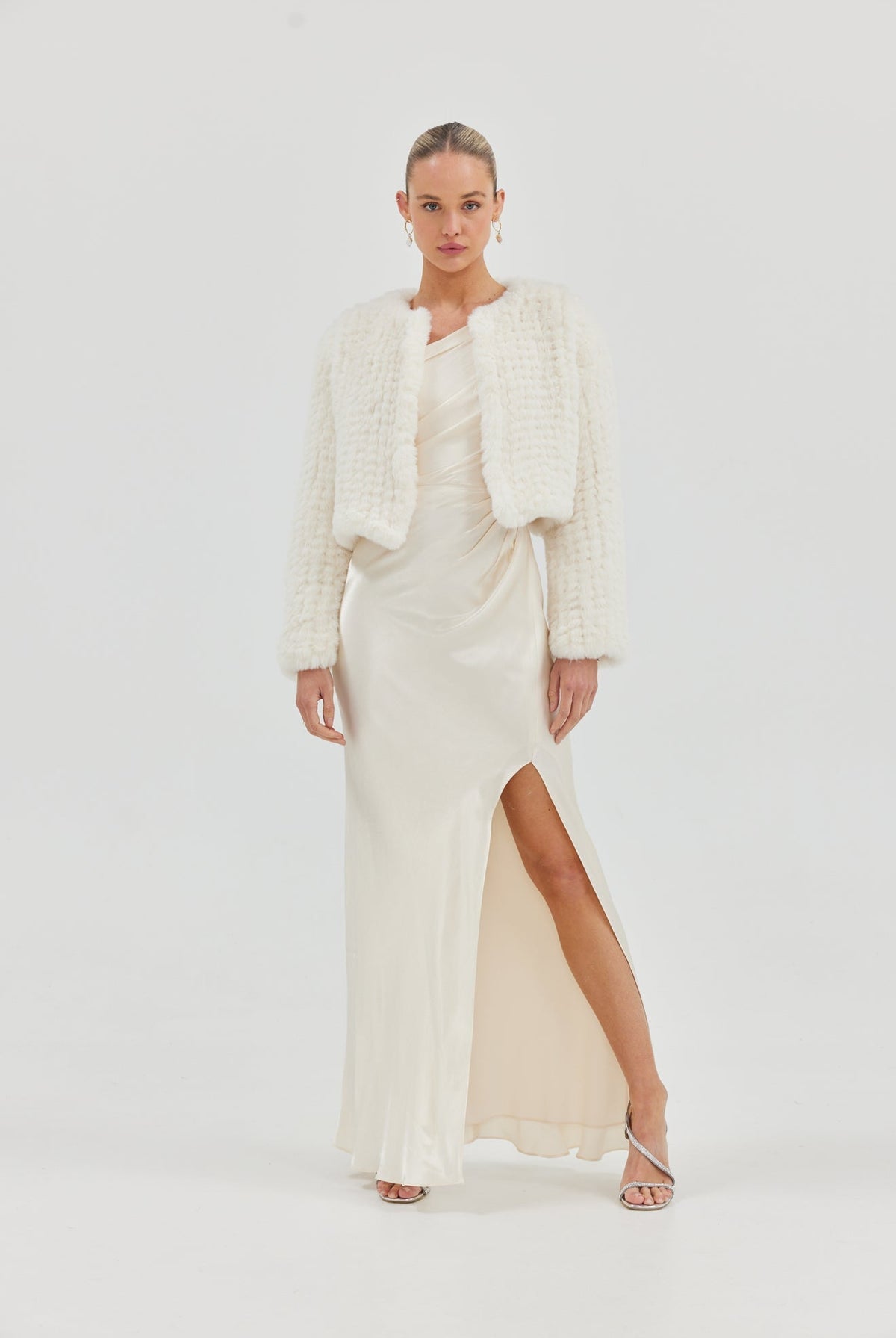 Bridal Faux Lola Jacket - Ivory Cropped Jacket Bubish Luxe