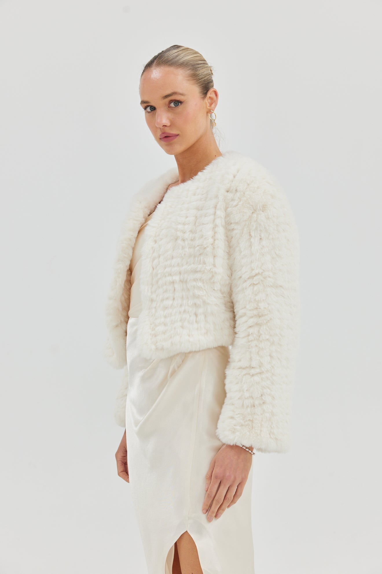 Bridal Faux Lola Jacket - Ivory Cropped Jacket Bubish Luxe