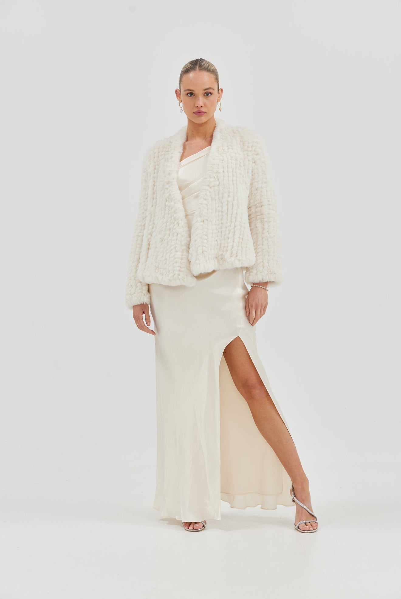Bridal Faux Valencia Jacket - Ivory Medium Jacket Bubish Luxe