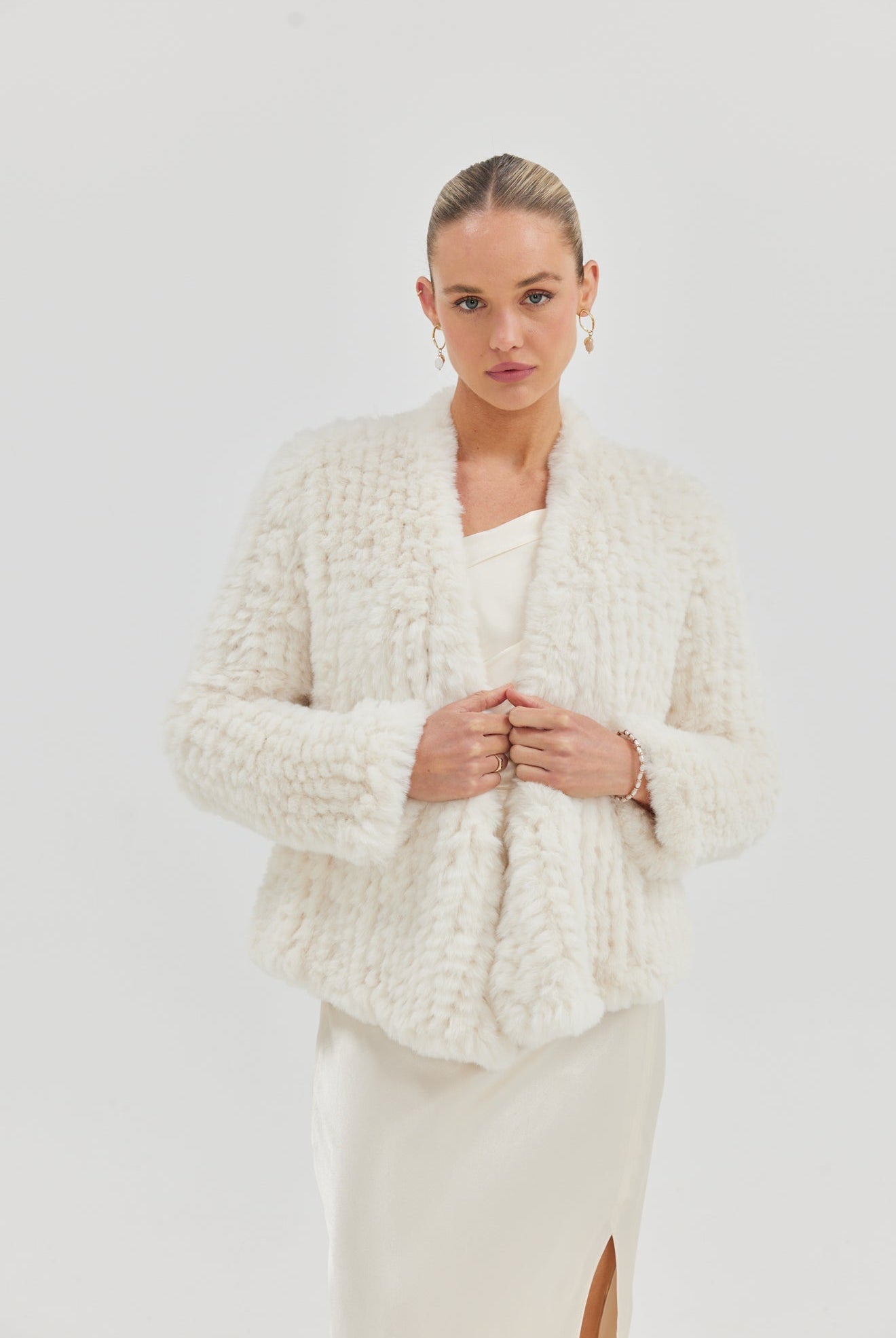 Bridal Faux Valencia Jacket - Ivory Medium Jacket Bubish Luxe