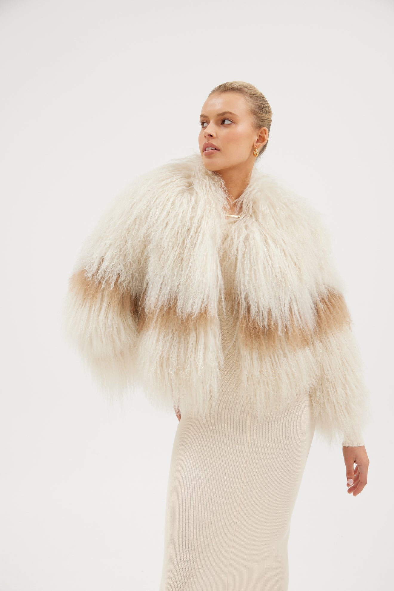 Georgina Jacket - Oatmeal/Tan Coats & Jackets Bubish Luxe