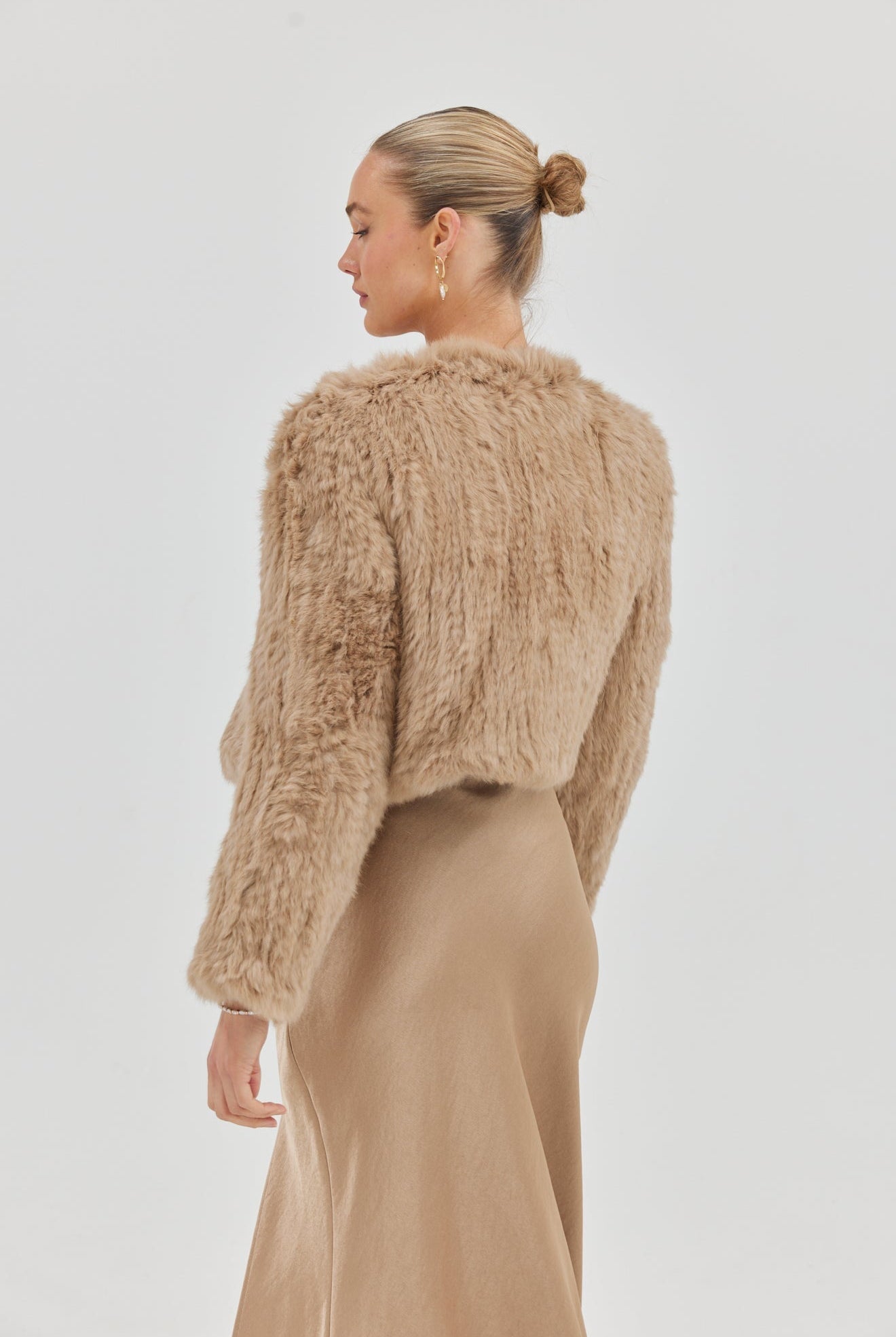 Bridal Lola Jacket - Beige Cropped Jacket Bubish Luxe