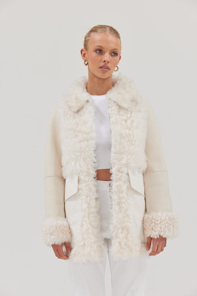 Alexandra Coat - White Coats & Jackets Bubish Luxe 