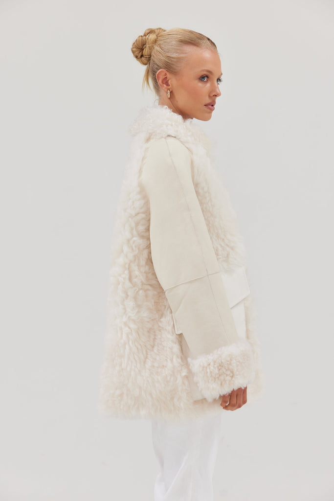 Alexandra Coat - White Coats & Jackets Bubish Luxe 
