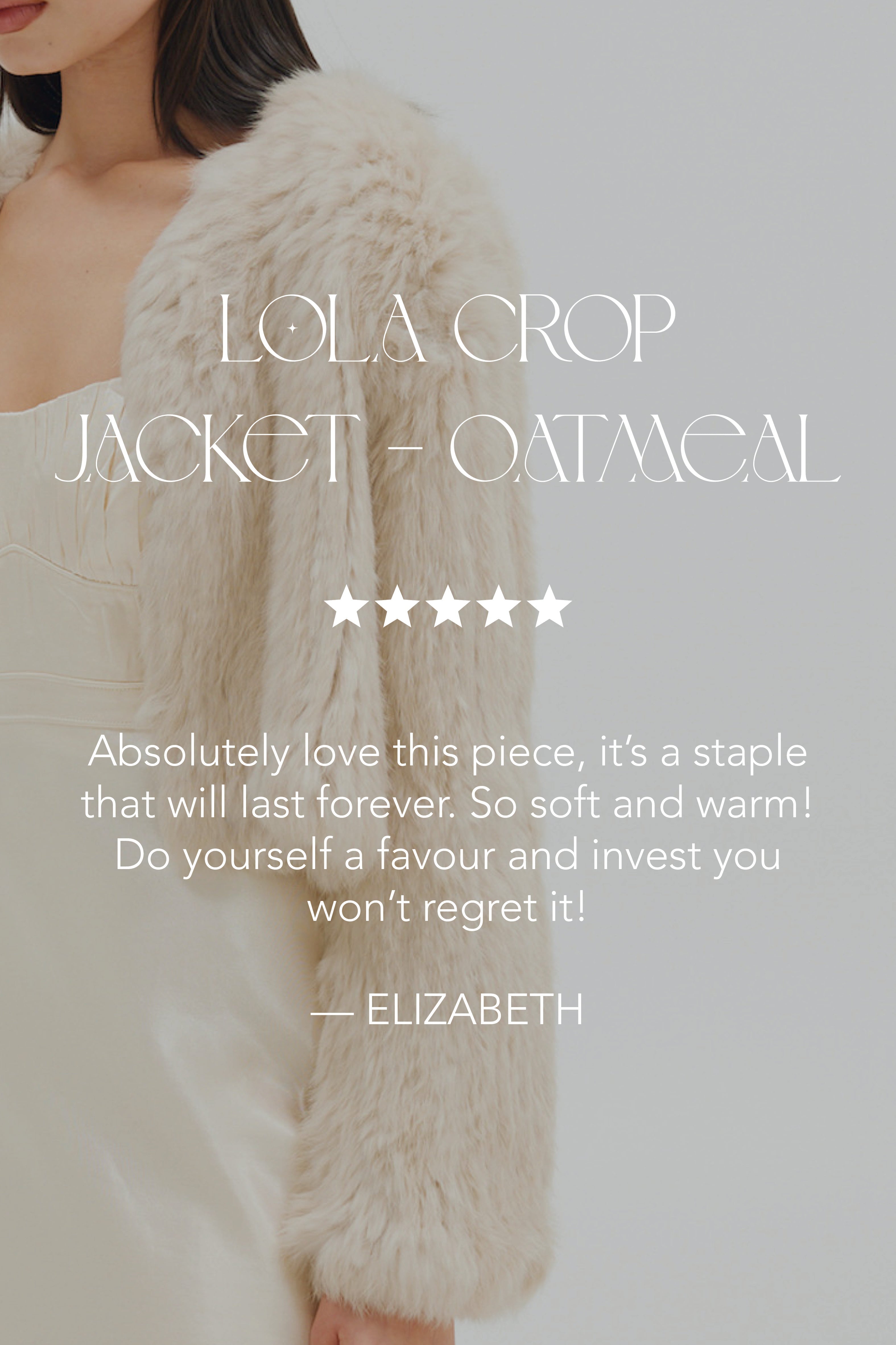 bubish Lola Crop Fur Jacket Oatmeal JACKET