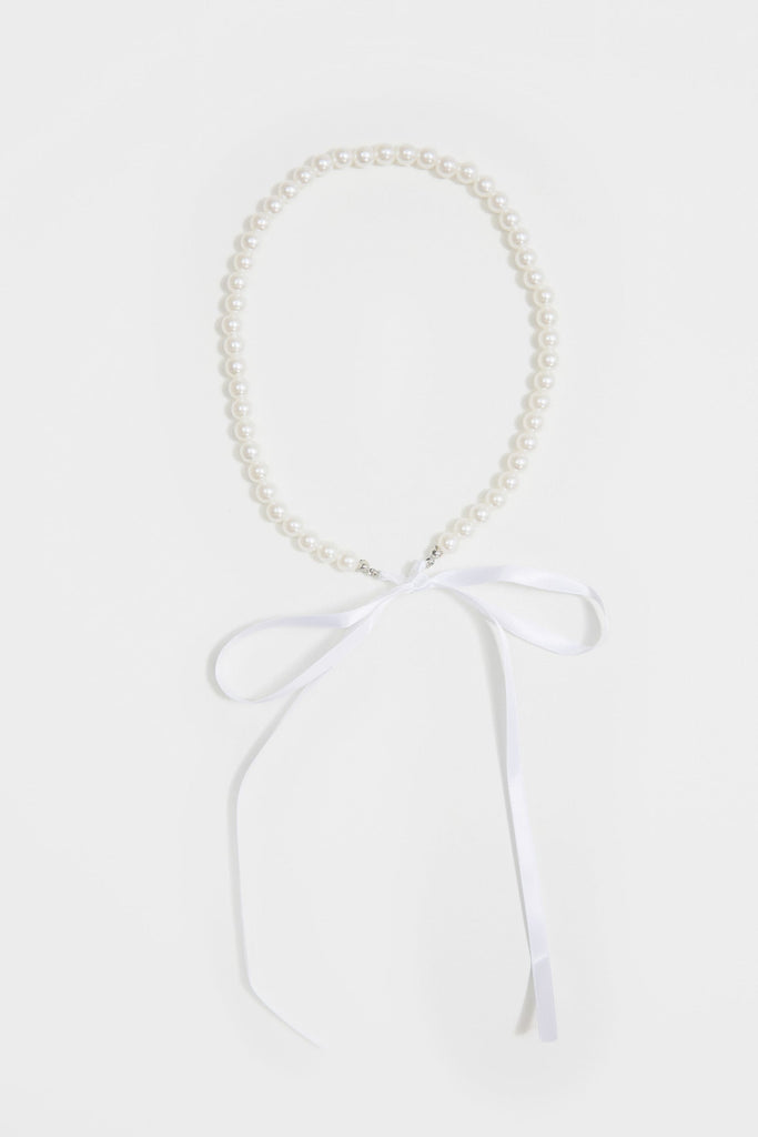 Elia Pearl Necklace - White Necklace Bubish 