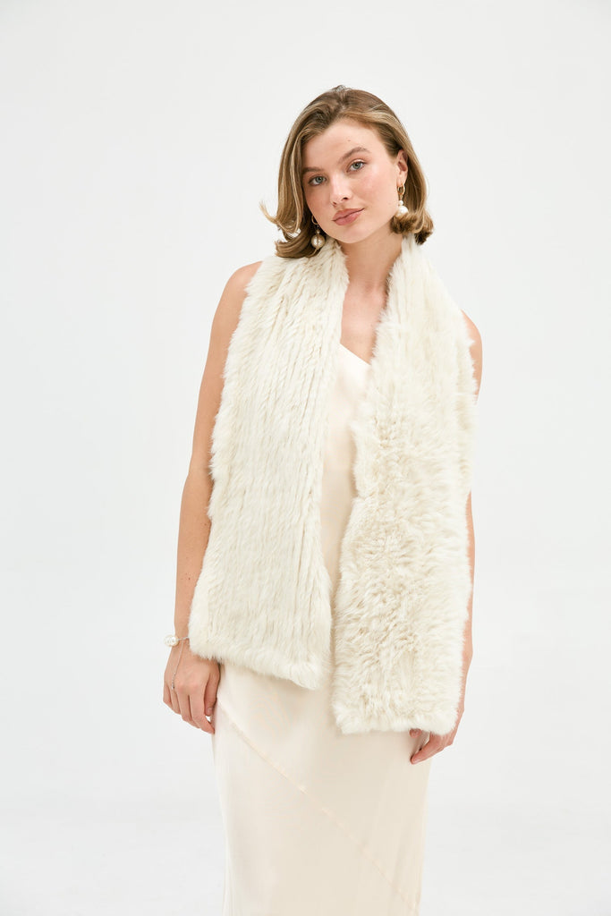 Faux Rome Scarf - Ivory Scarf Bubish Luxe 