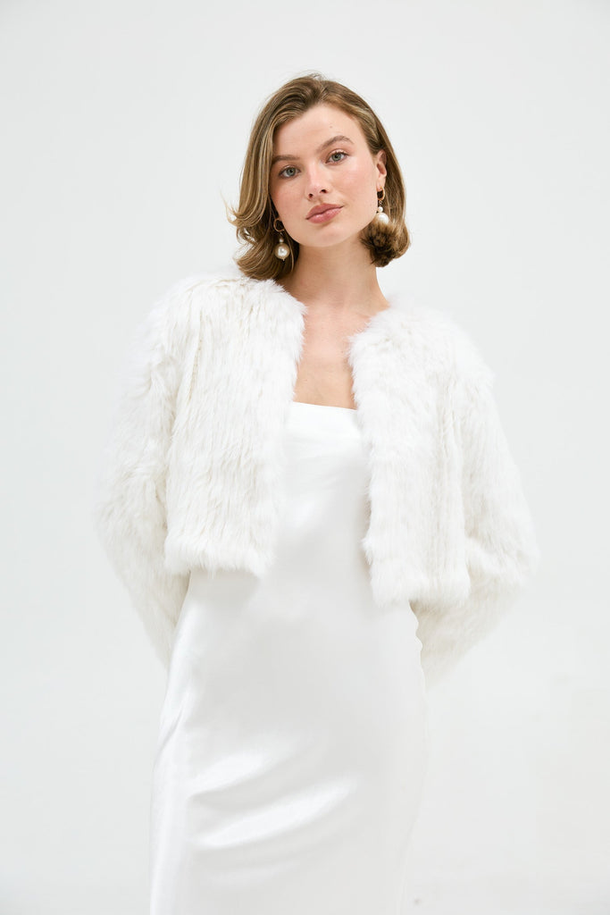 Lola Crop Jacket - White Cropped Jacket Bubish Luxe 