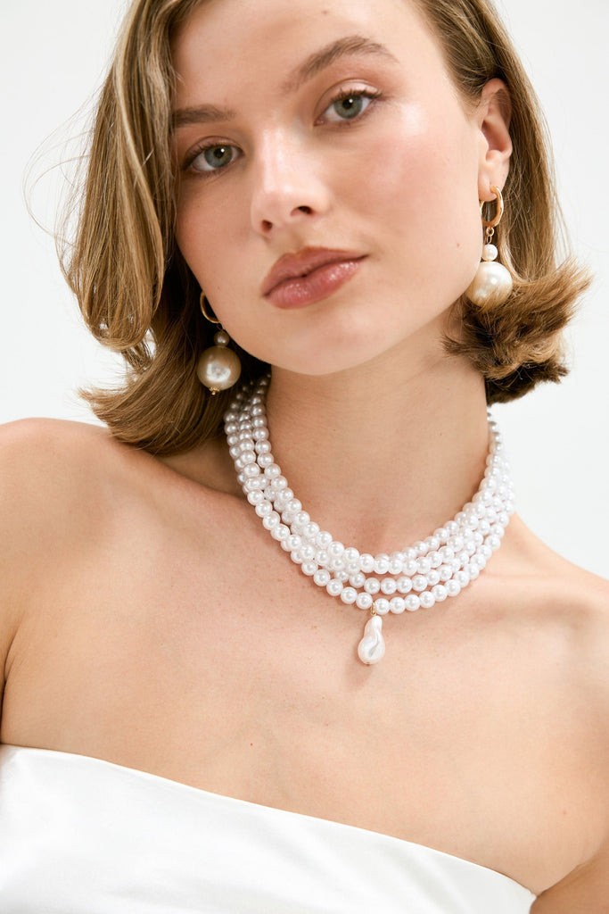 Malia Necklace - Pearl Necklace Bubish 