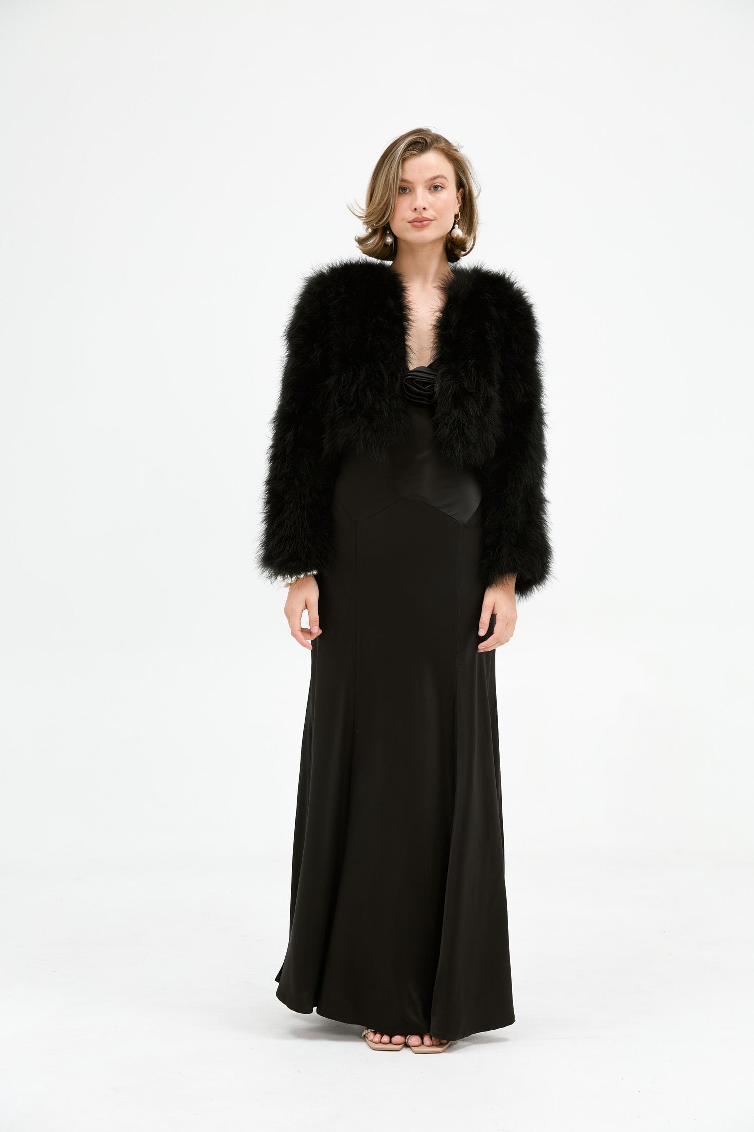 Manhattan Crop Jacket - Black | FEATHER JACKETS | bubish