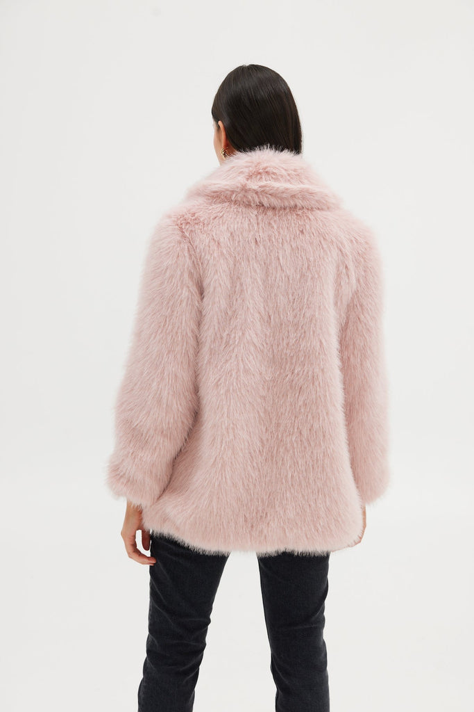 Arianna Fur Jacket - Pink JACKET Bubish Luxe 