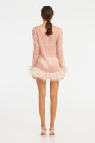 Harlow Sheer Feather Mini Dress - Pale Lilac - Pale Lilac DRESS Bubish Luxe
