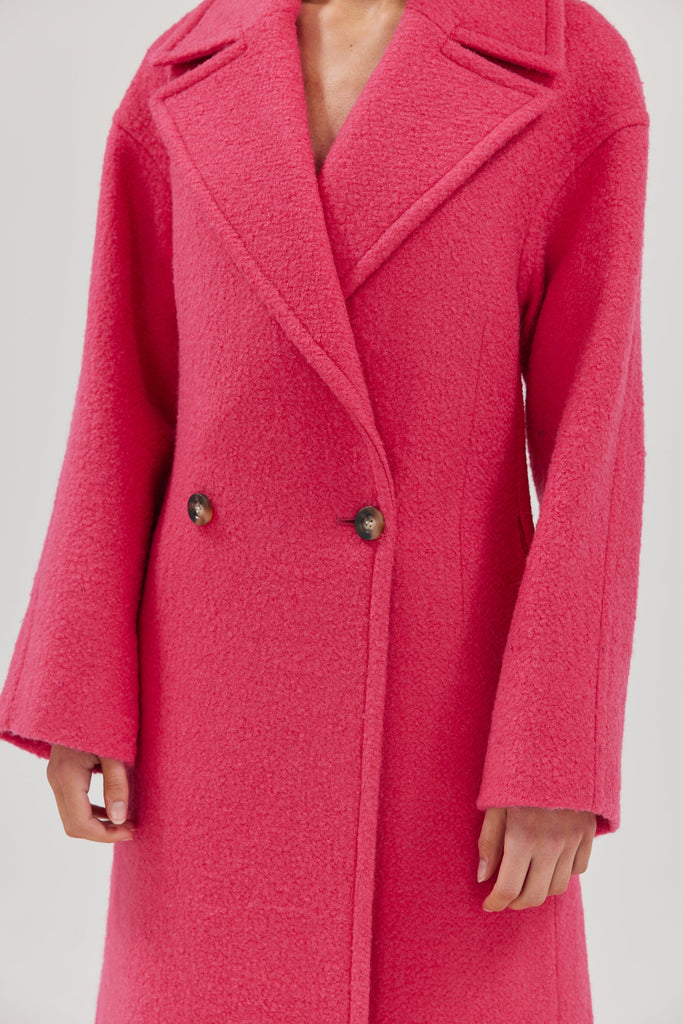 Victoria Wool Coat - Hyper Pink Medium Jacket Bubish Luxe 