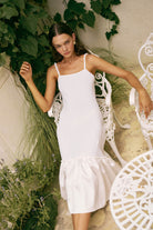 Victoria Knit Midi Dress - White DRESS Bubish Luxe