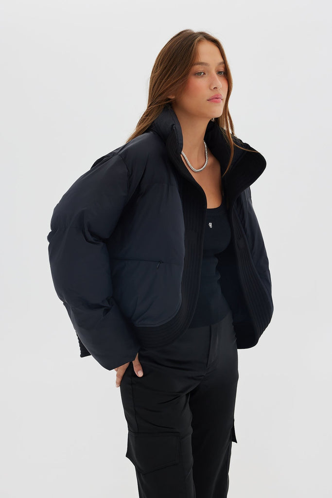 Curved Front Puffer - Black Coats & Jackets Toast Society 
