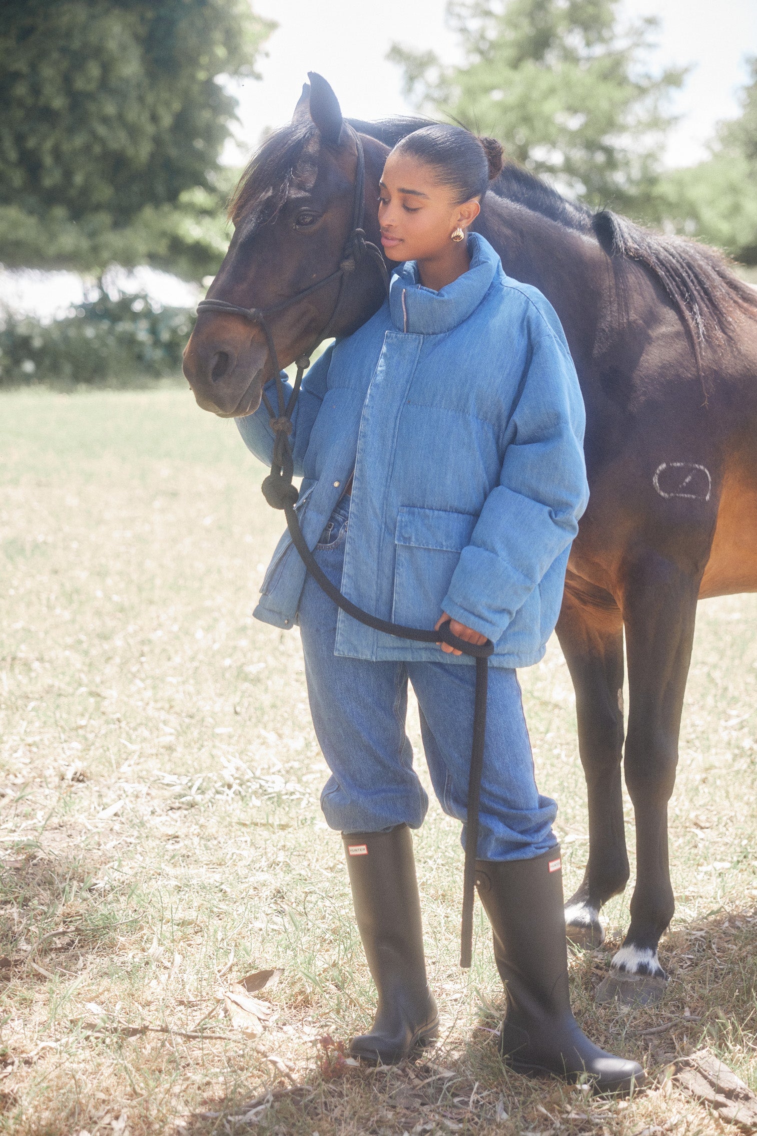 Denim Puffer - Denim Blue Coats & Jackets Toast Society 