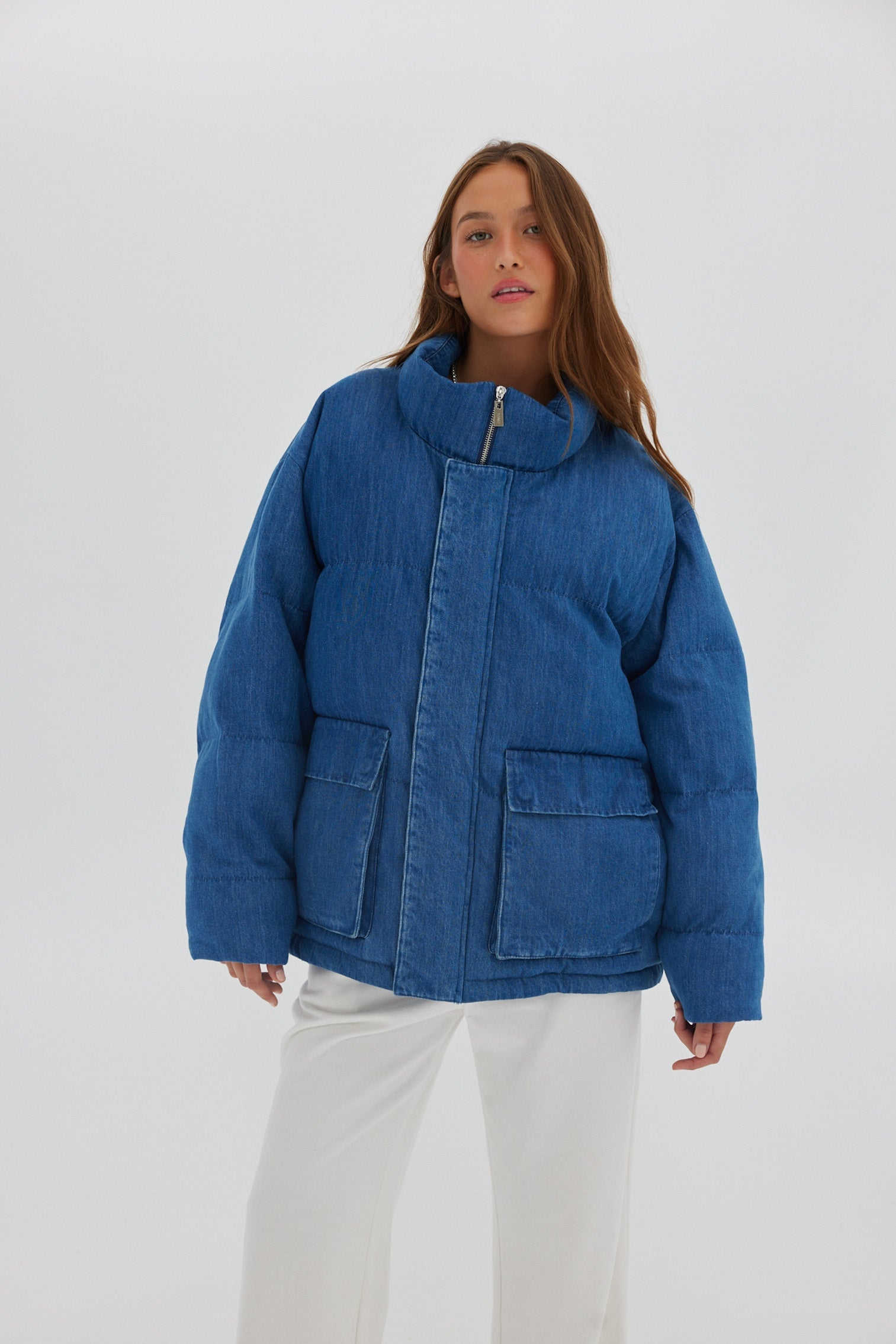 Denim Puffer - Denim Blue Coats & Jackets Toast Society 