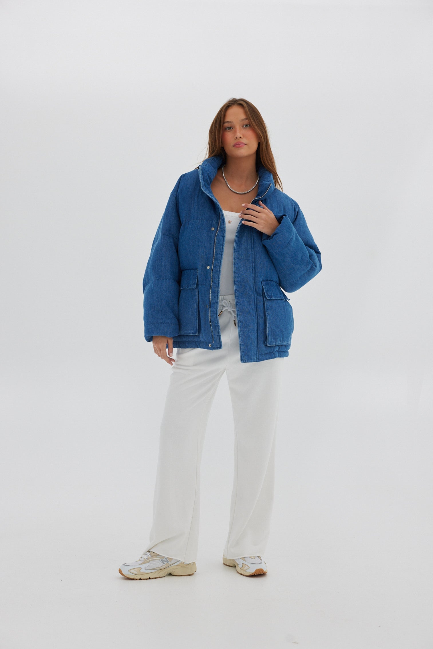 Denim Puffer - Denim Blue Coats & Jackets Toast Society 