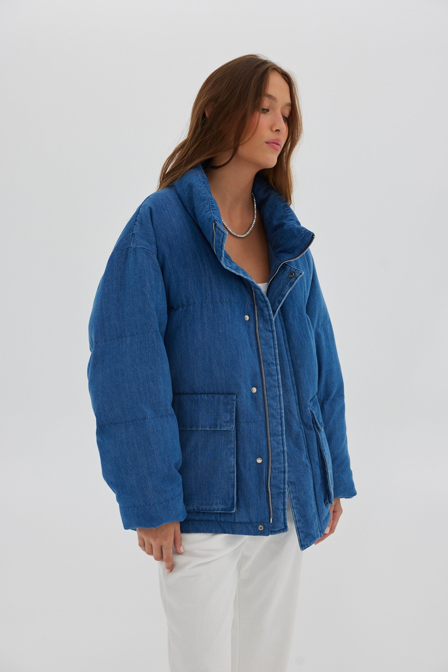 Denim Puffer - Denim Blue Coats & Jackets Toast Society 