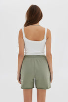 Jersey Raw Hem Short - Khaki Shorts Toast Society 