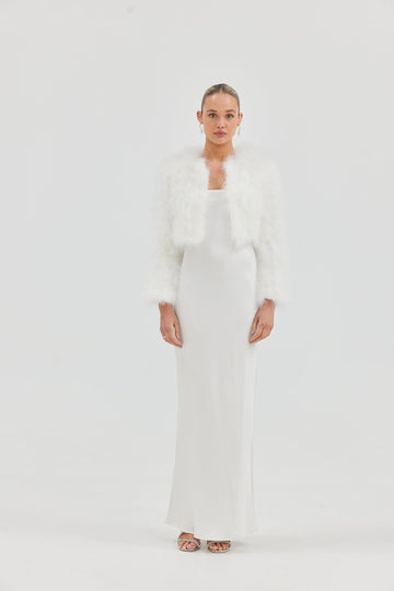 Manhattan Crop Jacket - White Cropped Jacket Bubish Luxe 