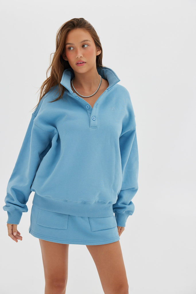 TS Collared Polo Sweater - Blue Jumper Toast Society 