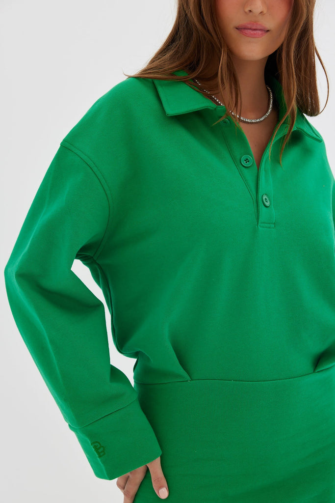 Polo Sweater Dress - Bottega Green Dress Toast Society 