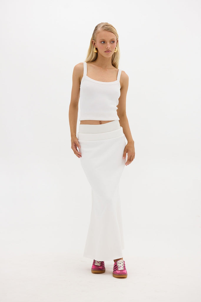 Jersey Maxi Skirt - White Skirt Toast Society 