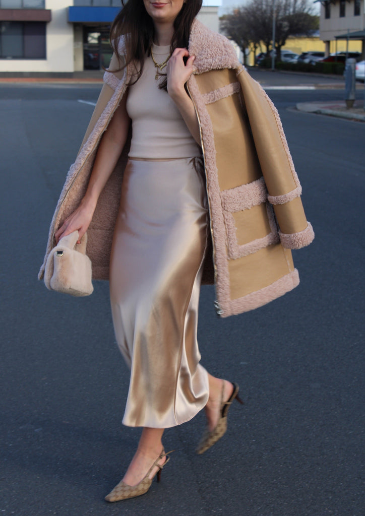 Amelia Coat - Nude/Tan Coats & Jackets Bubish Luxe 