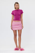 bubish Abi Mini skirt Grape Check PARTY SKIRTS & SETS