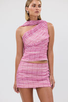 bubish Abi Top Grape Check PARTY TOPS & SETS