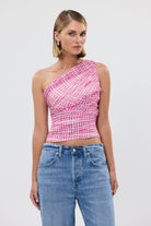bubish Abi Top Grape Check PARTY TOPS & SETS