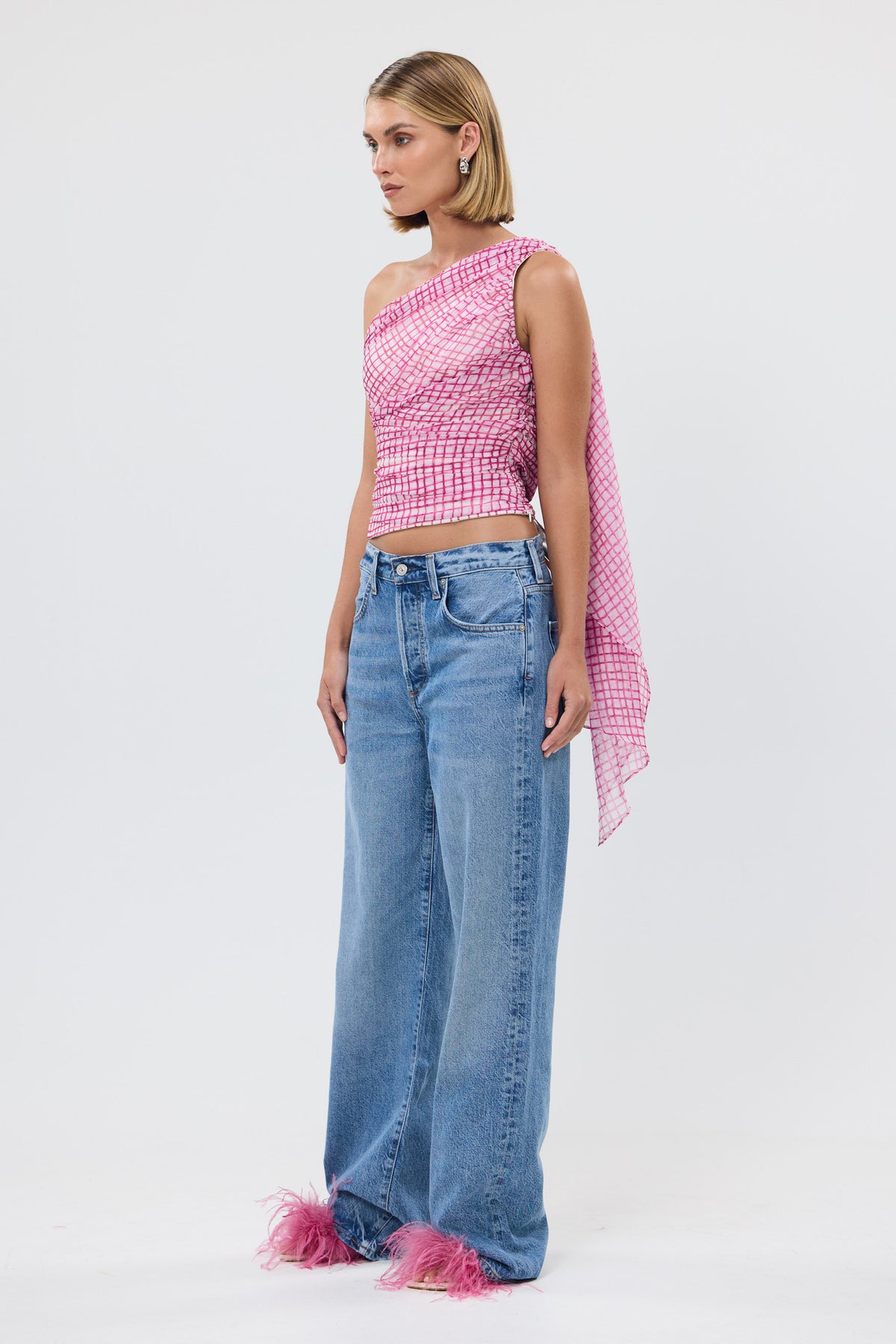 bubish Abi Top Grape Check PARTY TOPS & SETS