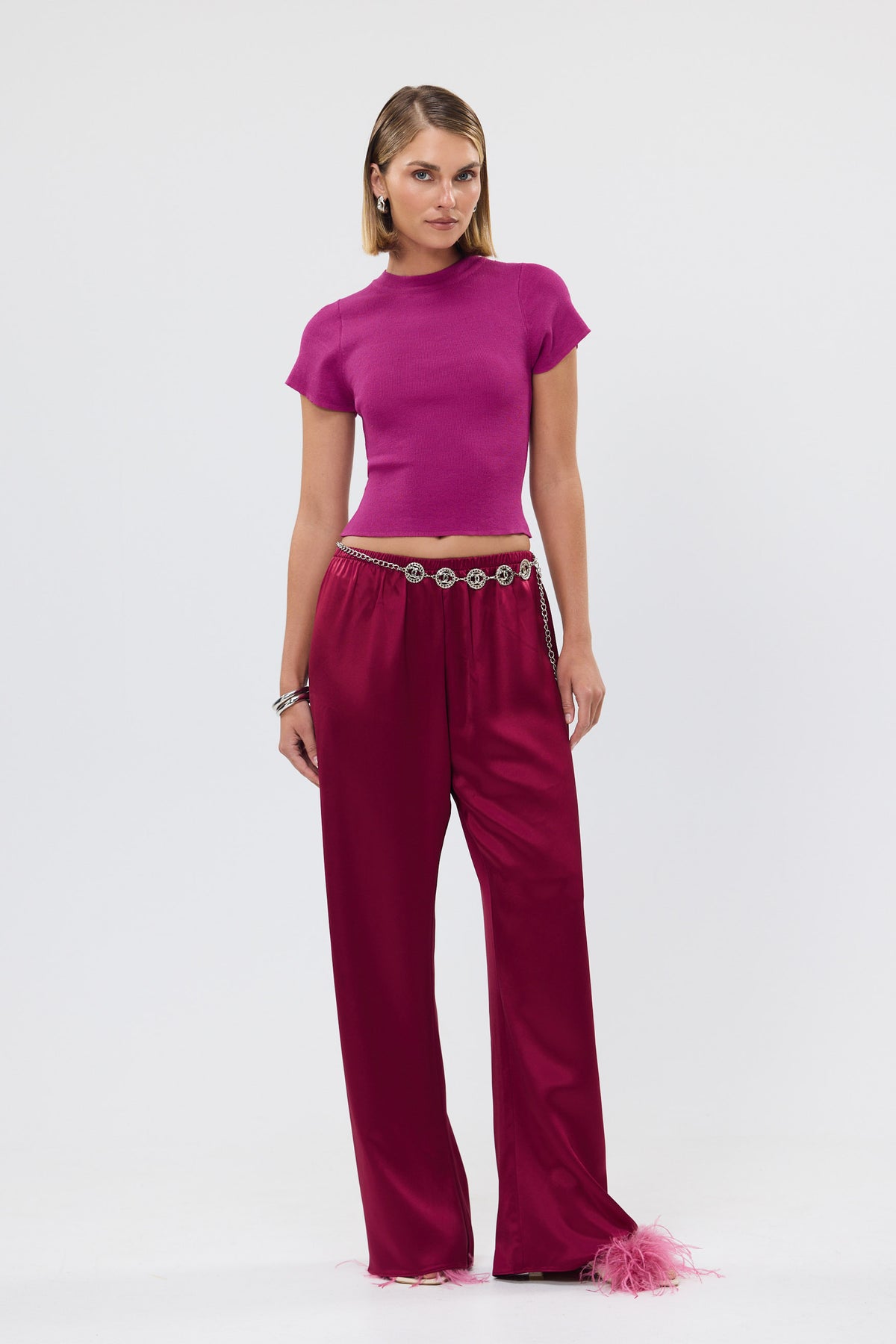 bubish Alexandra Pant Raspberry SATIN PANT