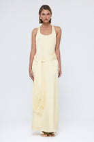 bubish Belle Tassel Maxi Dress Pale Yellow WEDDING GUEST DRESS