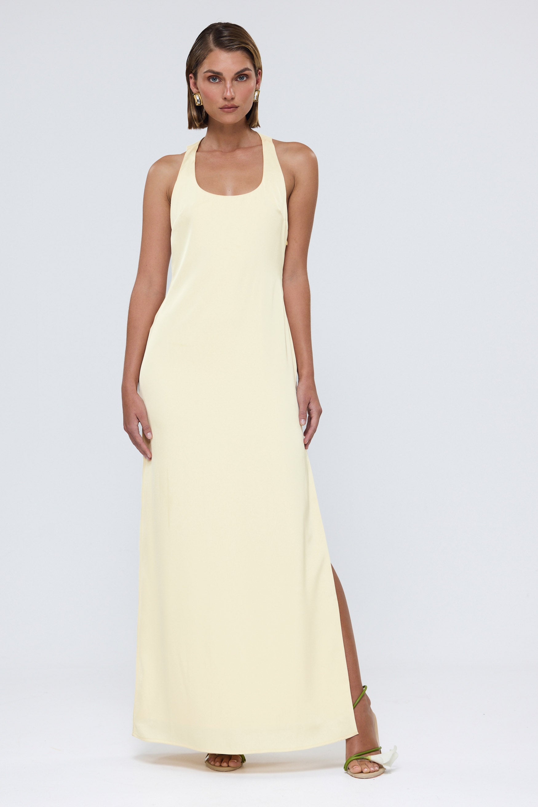 bubish Belle Tassel Maxi Dress Pale Yellow WEDDING GUEST DRESS