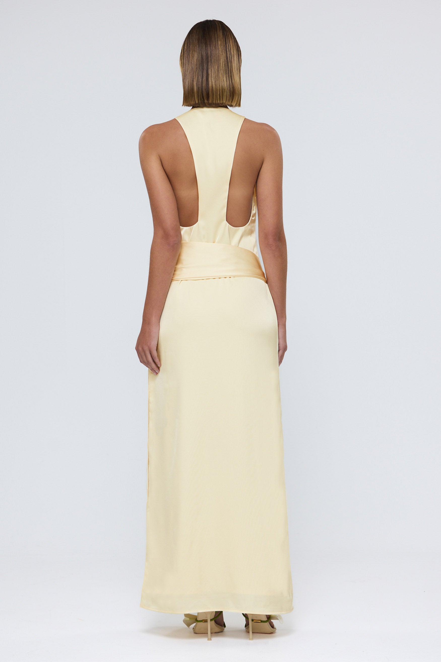 bubish Belle Tassel Maxi Dress Pale Yellow WEDDING GUEST DRESS