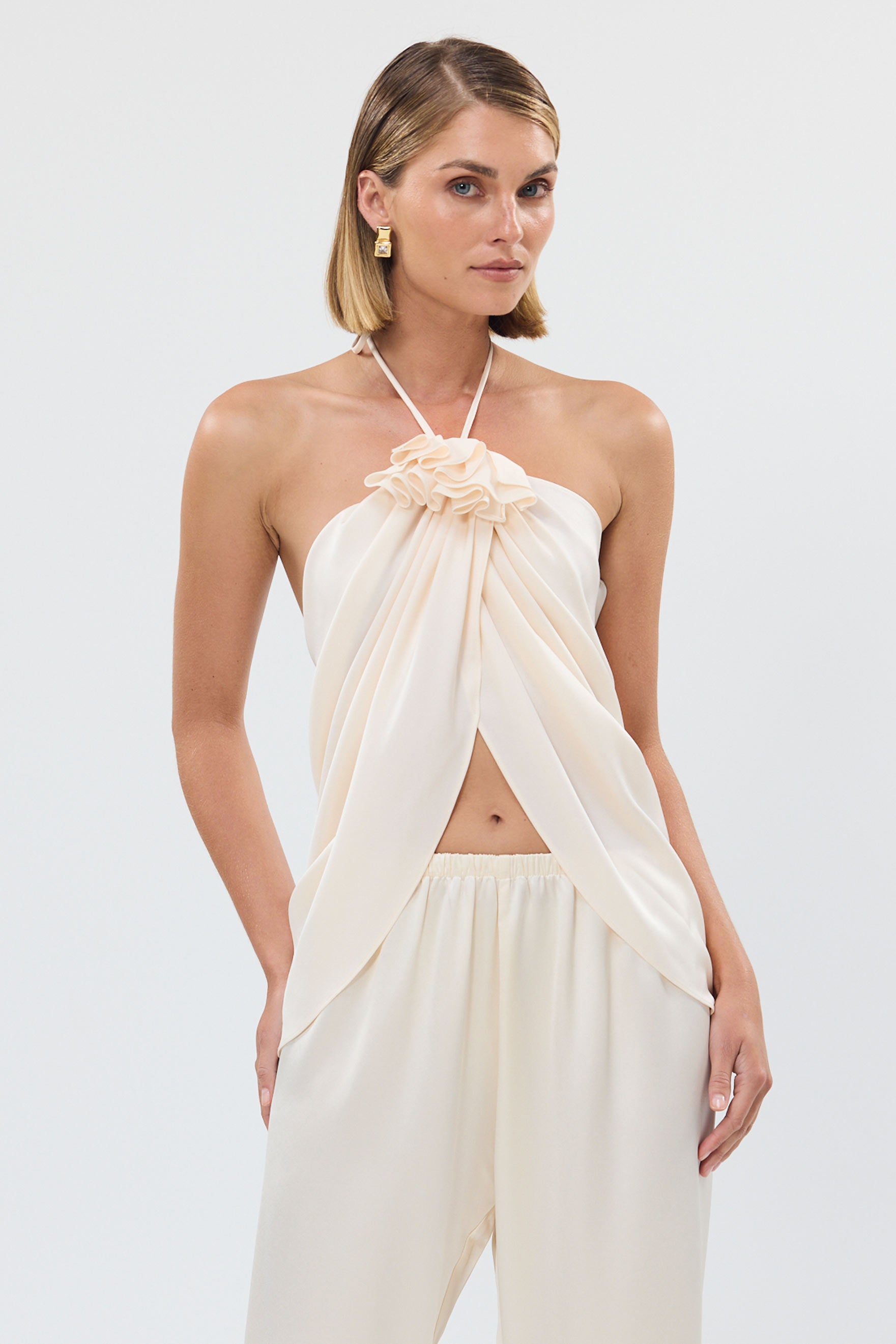 bubish Bloom Halter Top Ivory PARTY TOP