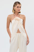 bubish Bloom Halter Top Ivory PARTY TOP
