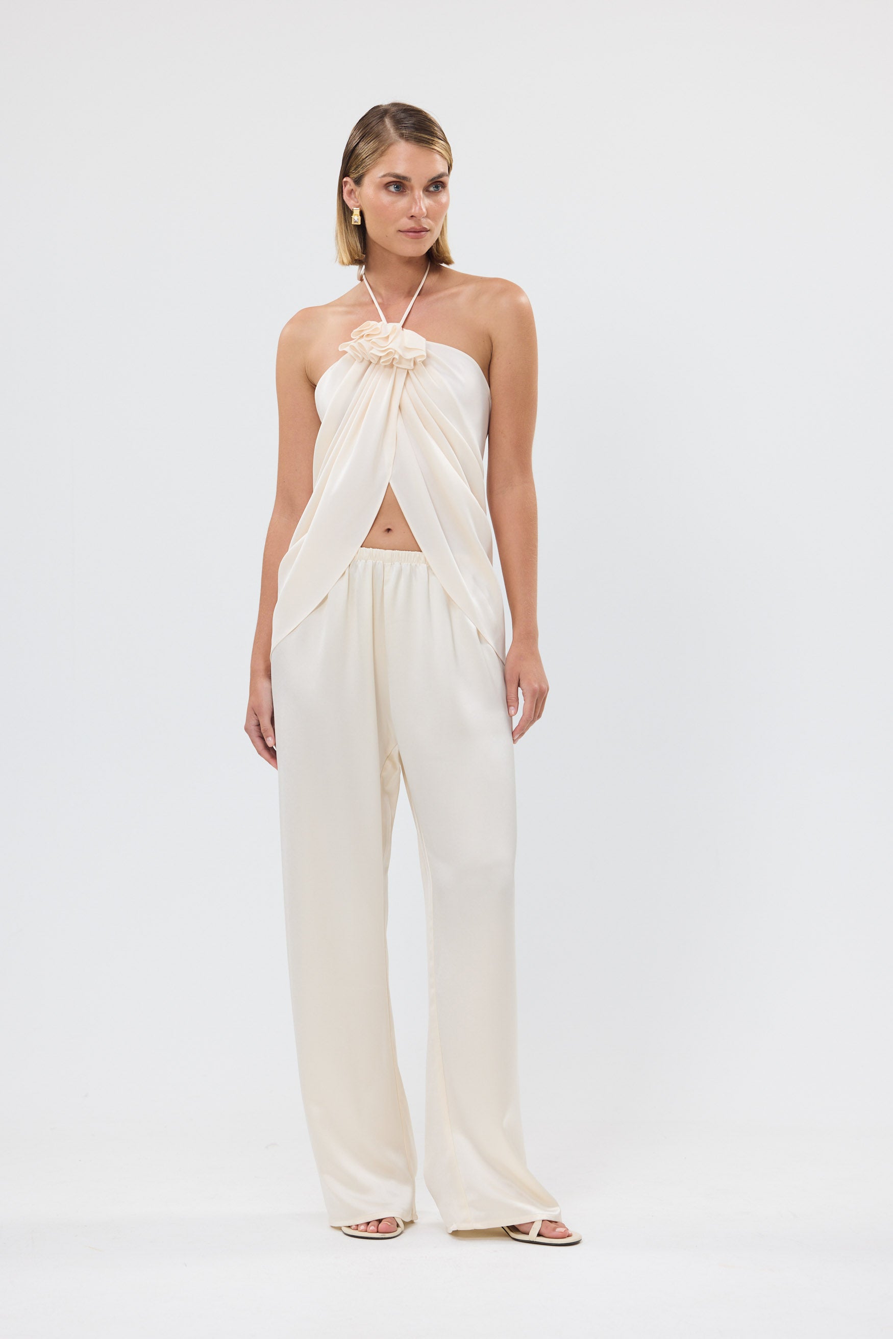 bubish Bloom Halter Top Ivory PARTY TOP