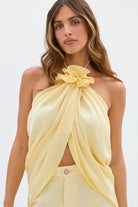 bubish Bloom Halter Top Yellow TOPS