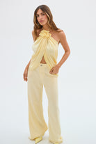 bubish Bloom Halter Top Yellow TOPS