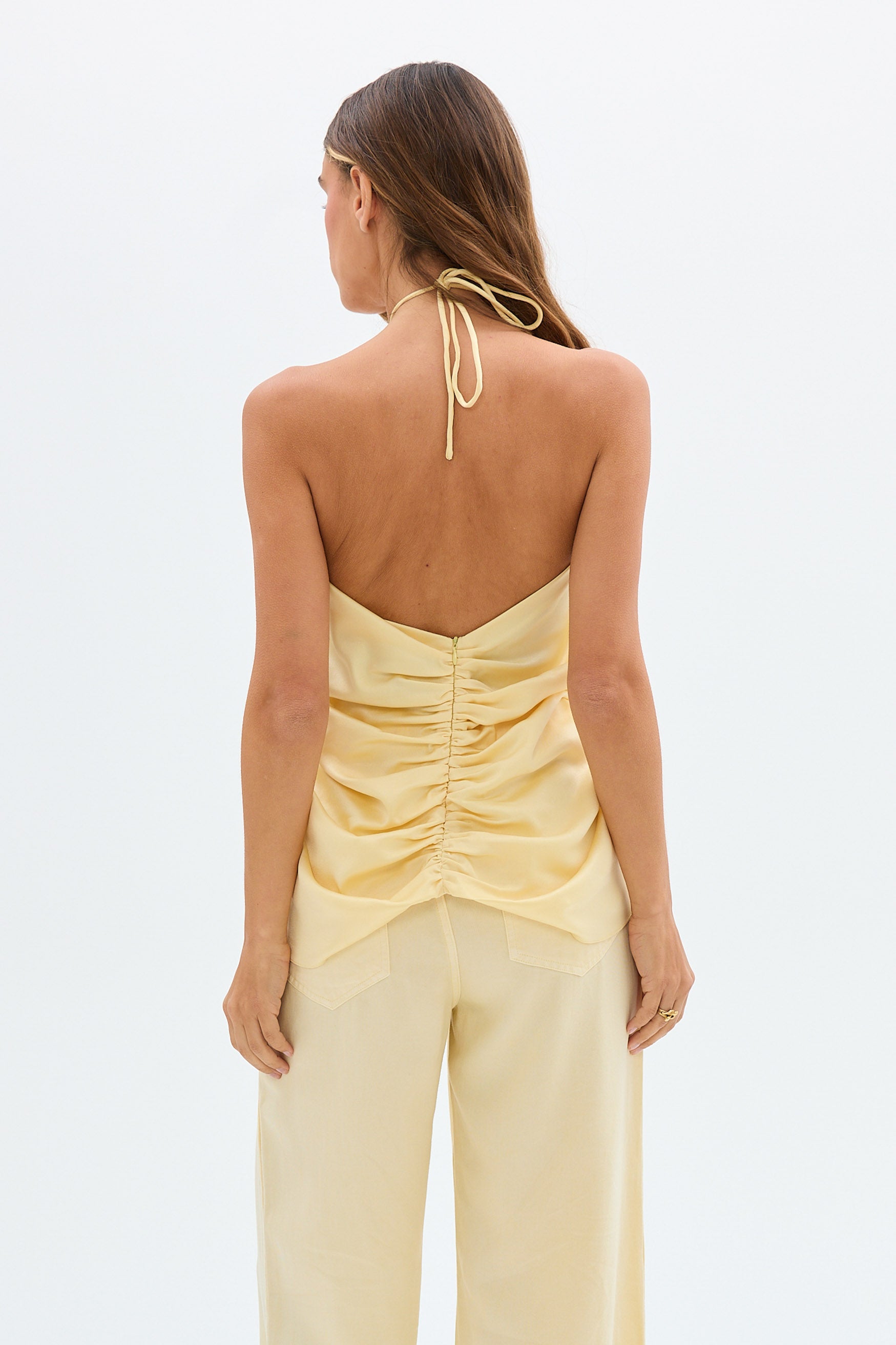bubish Bloom Halter Top Yellow TOPS