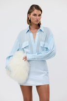 bubish Celeste Shirt Sky Blue SHEER SHIRT
