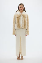 Chelsea Faux Fur Jacket Neutral FAUX FUR ANIMAL PRINT JACKET bubish