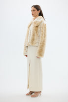 Chelsea Faux Fur Jacket Neutral FAUX FUR ANIMAL PRINT JACKET bubish