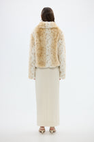 Chelsea Faux Fur Jacket Neutral FAUX FUR ANIMAL PRINT JACKET bubish
