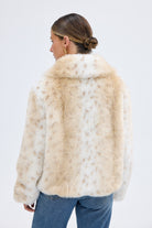 Chelsea Faux Fur Jacket Neutral FAUX FUR ANIMAL PRINT JACKET bubish